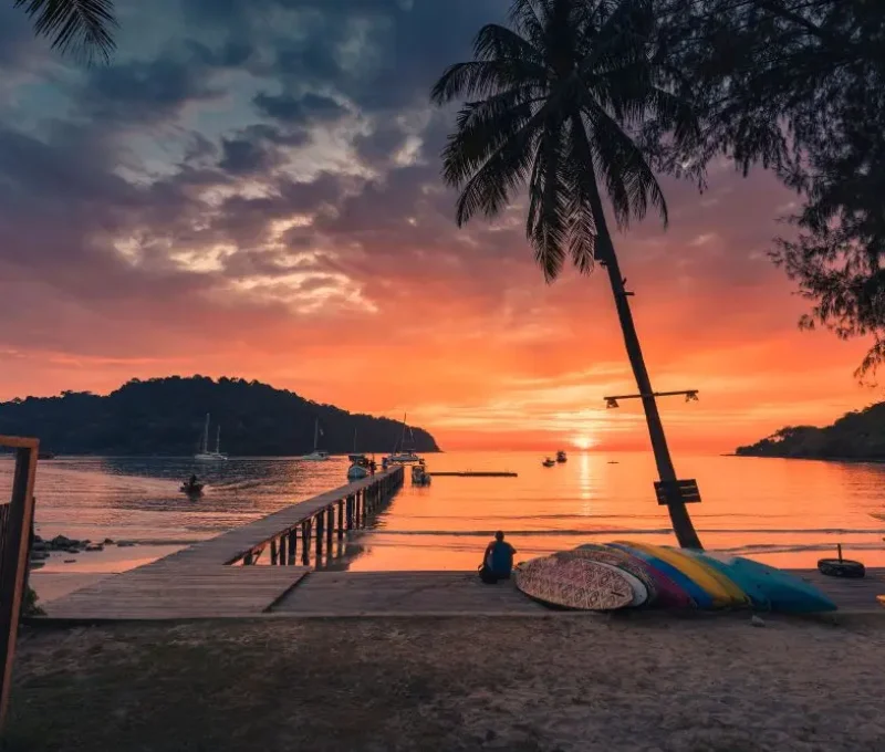 beautiful-sunset-over-tropical-sea-and-wooden-brid